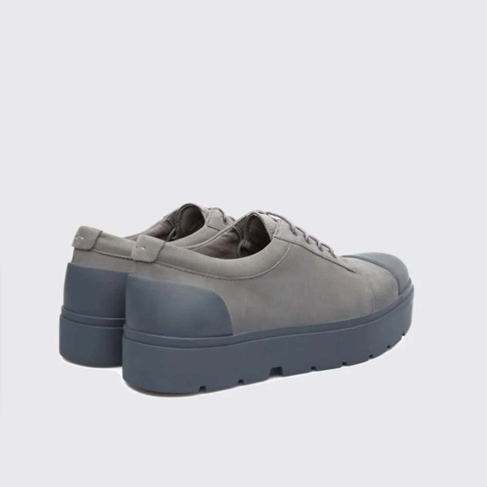 Camper Pix Gray Black Cap Toe Leather Oxford Shoes Women 39 Minimalist Comfort - Picture 2 of 7